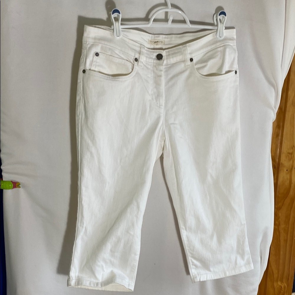 Eileen Fisher White Cropped Jeans, size PM